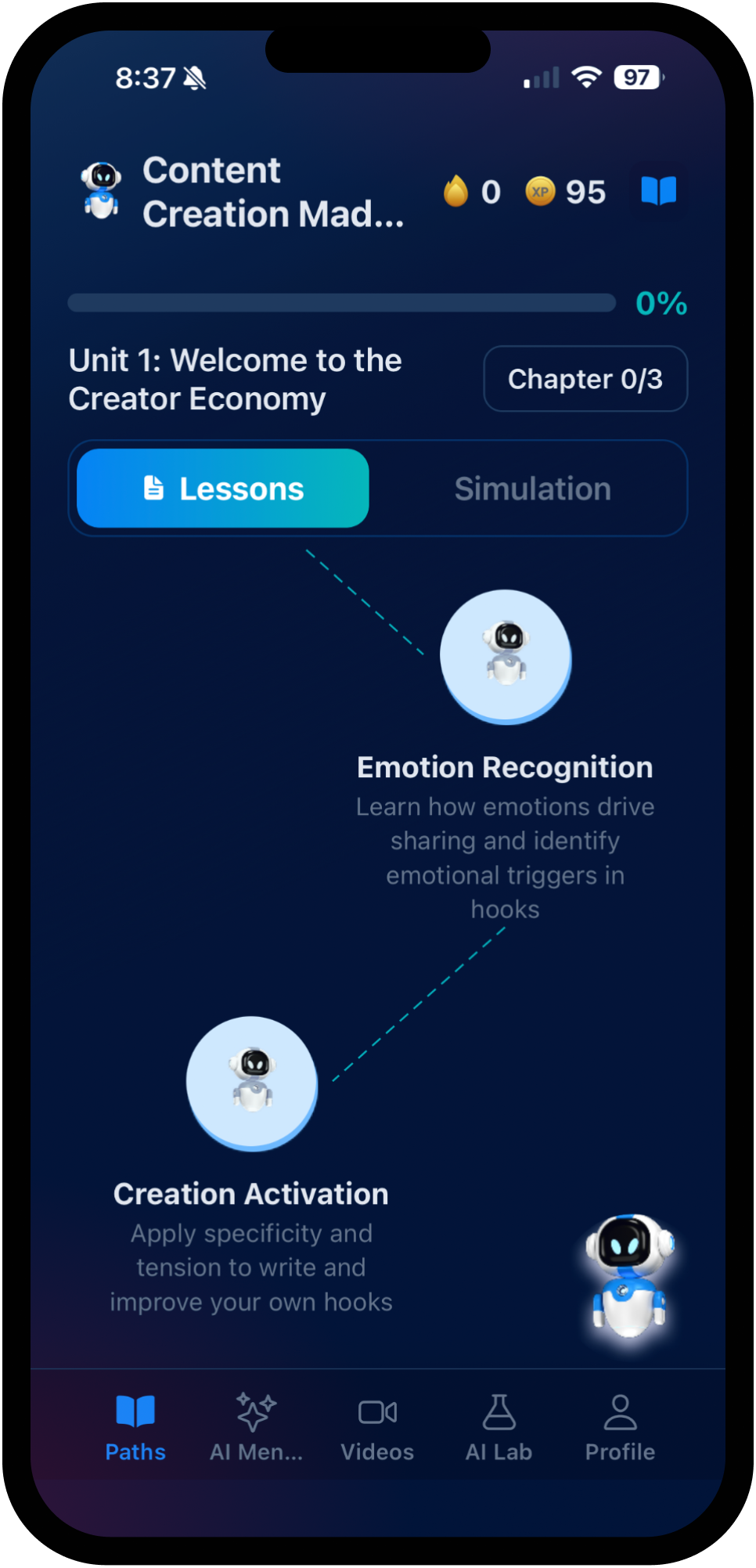 brAInify app — chapter view